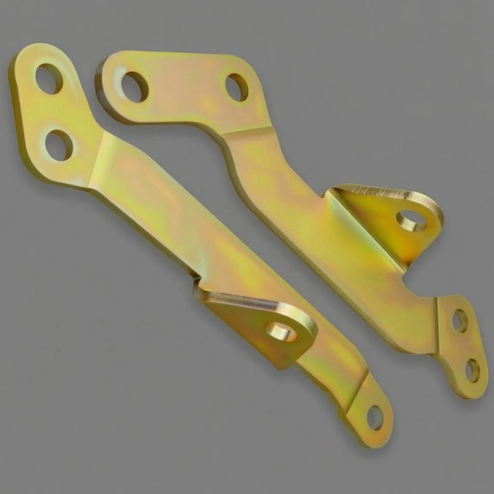 

Hydraulic Support Bracket Mirror-Image Left Right Bracket Set Lawn Equipment Part Gold-Tone Bent Metal