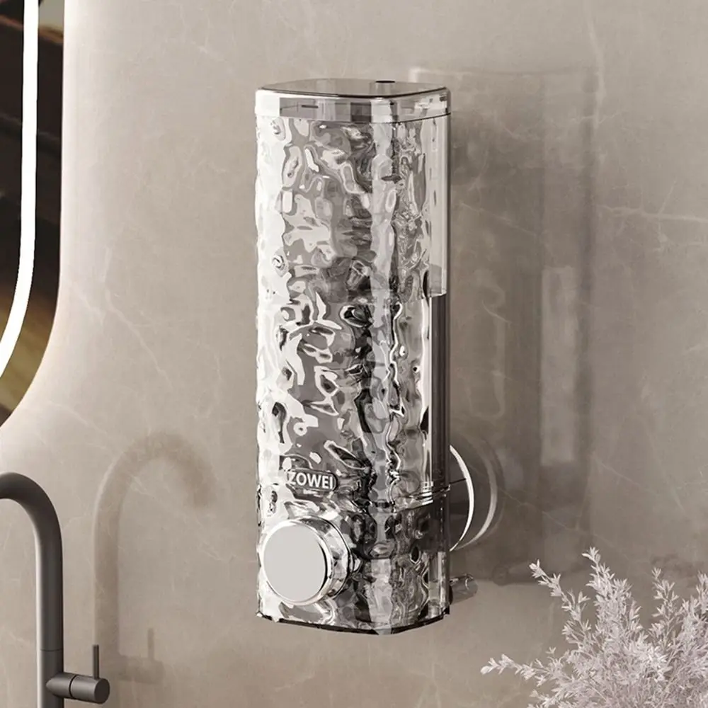 Suction Cup Wall-mounted Soap Dispenser Transparent Manual Press Refillable Soap Jar Easy To Install Drip-free