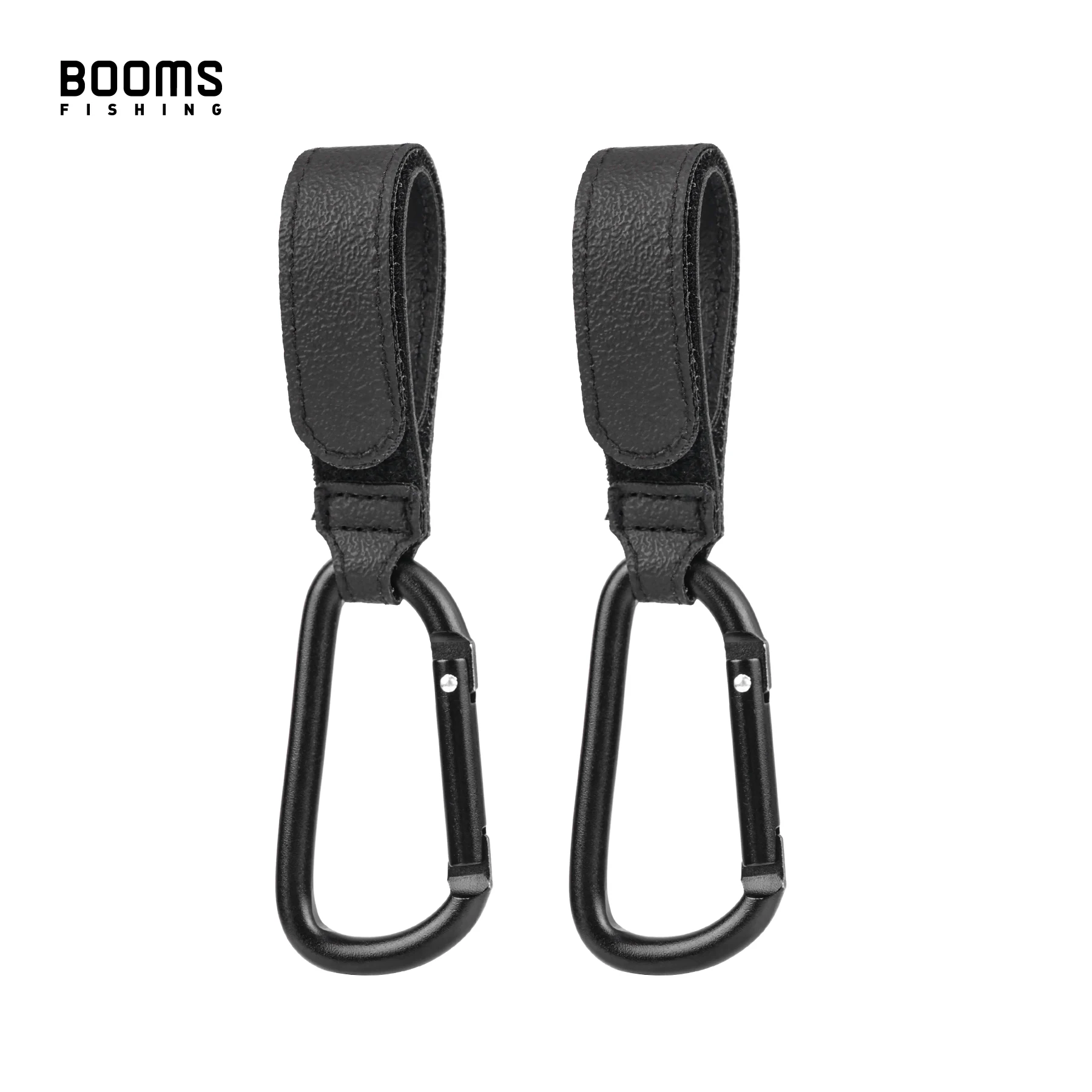 

Booms Fishing HB1 Carabiner Baby Stroller Hook PU Leather Adjustable Pram Cart Hooks Buckle Outdoor Camping Travel Accessories