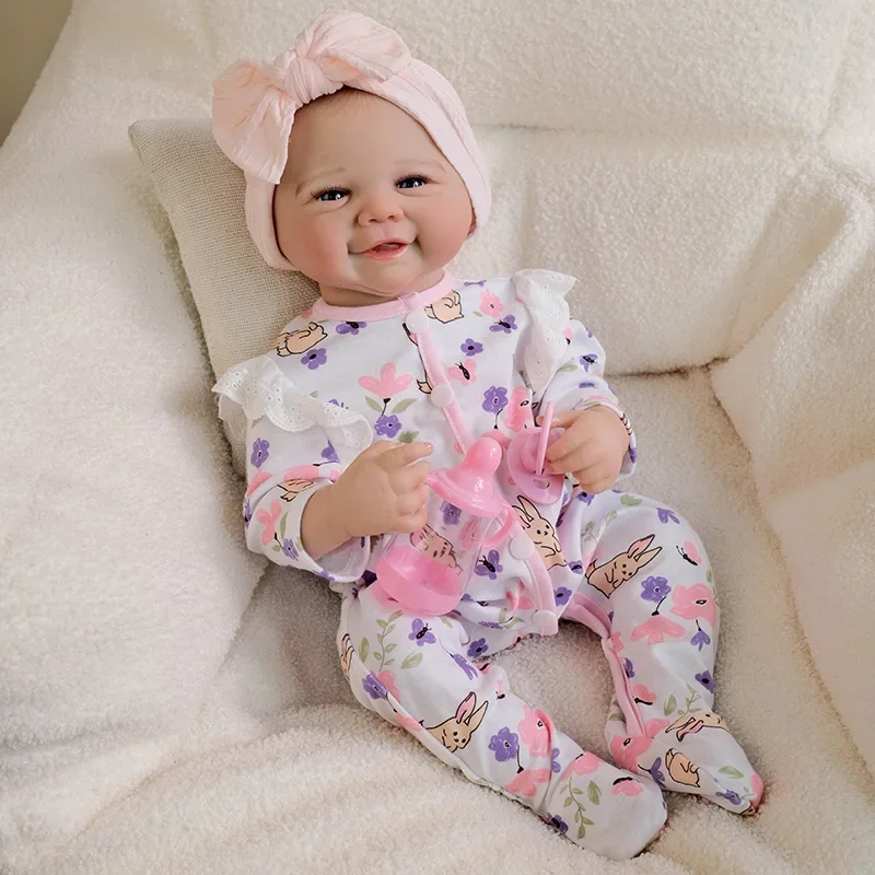 19inch Multiple Layers Painting Lifelike Reborn Vivienne Doll Cotton Body/Full Vinyl Body with Visbile Veins Hand-Draw Hair