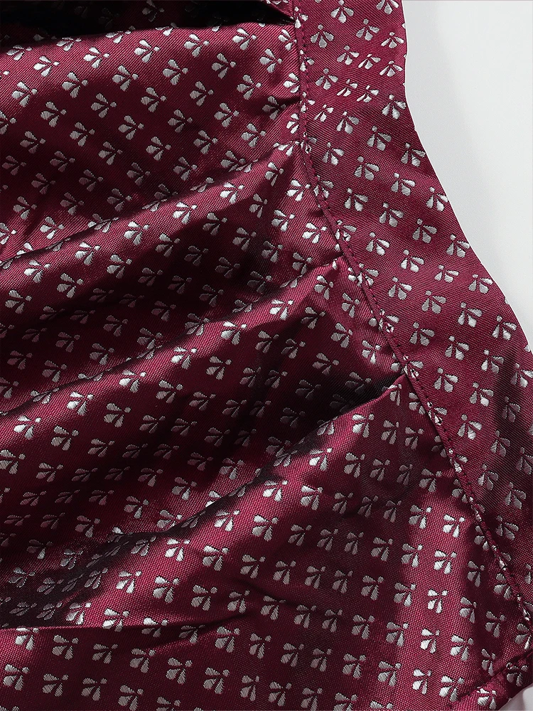 Oktober-Bierfest-Set für Damen: Burgunderrotes deutsches bayerisches Samt-Dirndl-Kleid, perfekt für Karneval, Freizeitkleidung und den Herbst. – Detail 8