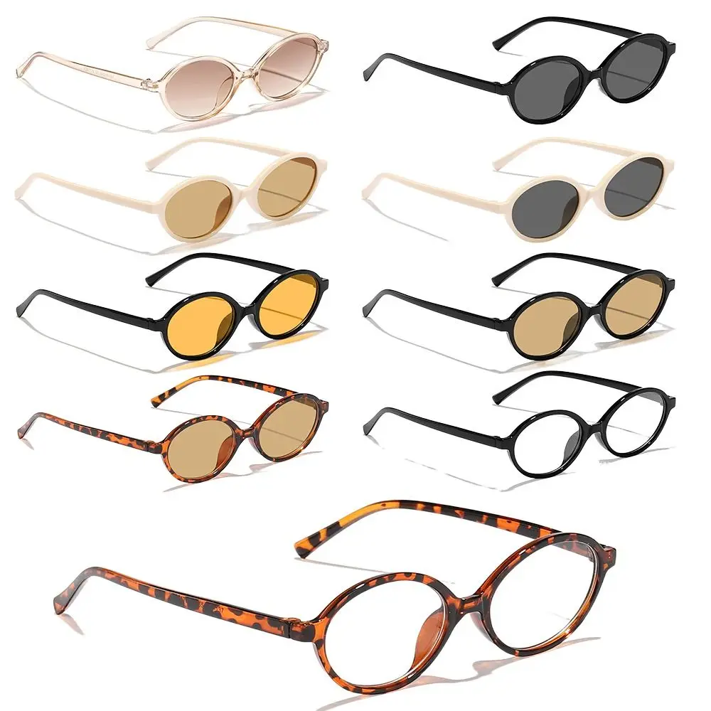 Nuovi occhiali da sole rotondi piccoli con montatura piccola Occhiali da sole ovali da viaggio in plastica Occhiali con protezione UV400 per uomo donna