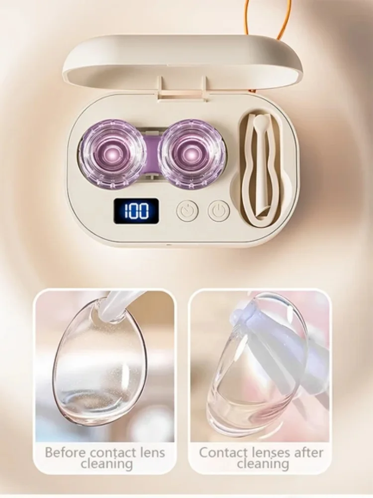 أداة تنظيف العدسات السريعة تزيل الأوساخ بشكل فعال وتنظيف ومريح للعدسات اللاصقة القابلة لإعادة الشحن عبر USB