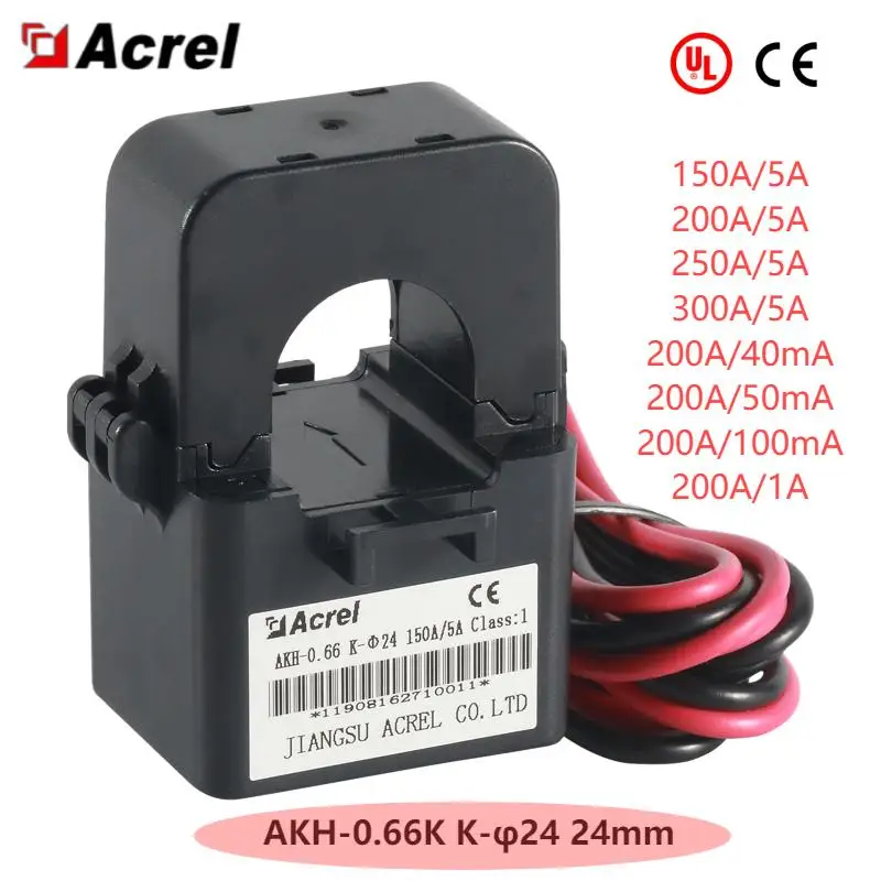 

UL Split Core Current Transformer Suppliers AC Clamp on CT Input 100A-300A Output 5A, 1A, 40mA,50mA,100mA