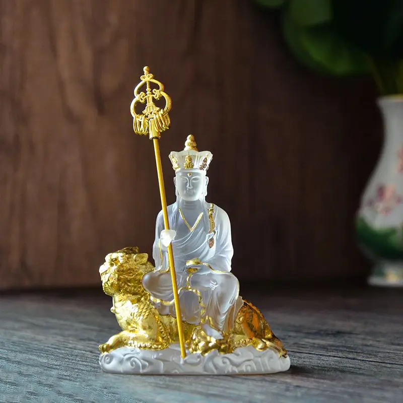 リビングルーム装飾用ミニ仏像プレミアム品質家庭用祭壇供物ポータブル地球王菩薩飾り