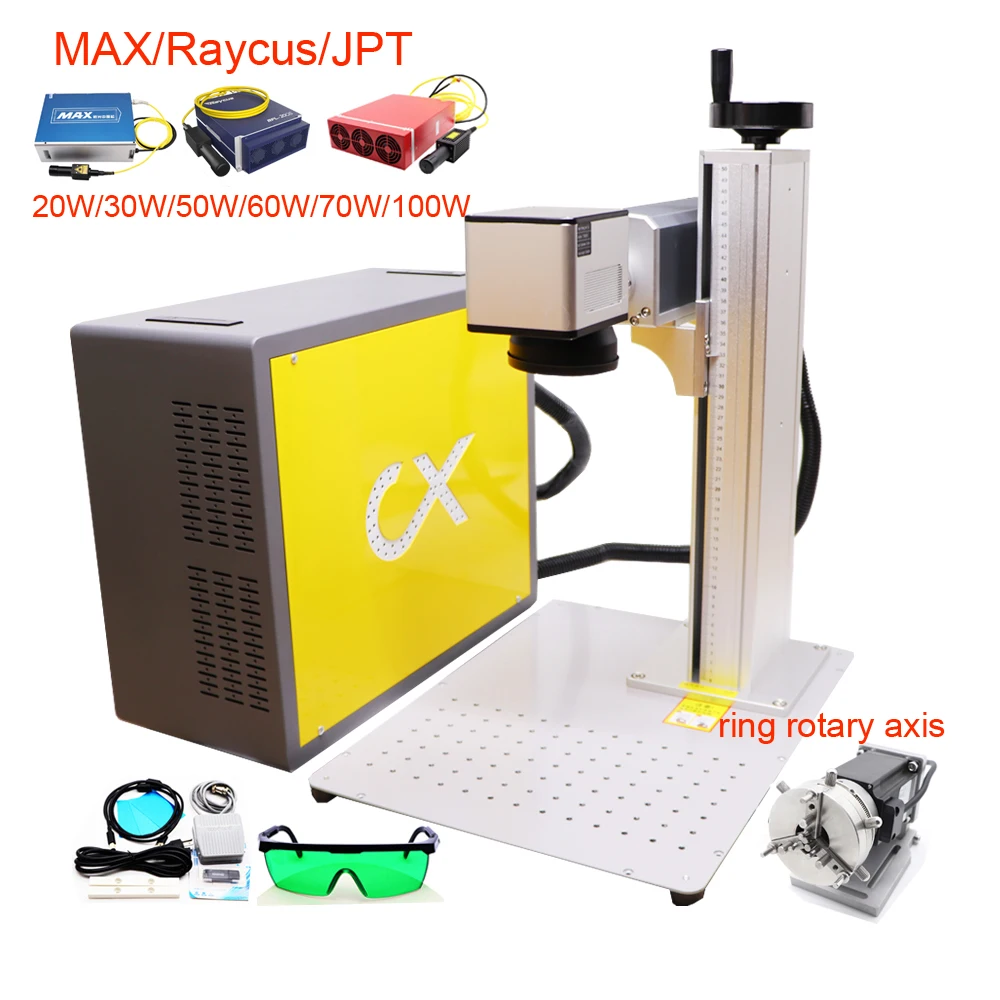 JPT Mopa M7 60W 100W Fiber Laser Marking Machine Engraver Raycus 20W 30W 50W for Cutting Engraving Jewelry Silver Gold Metal