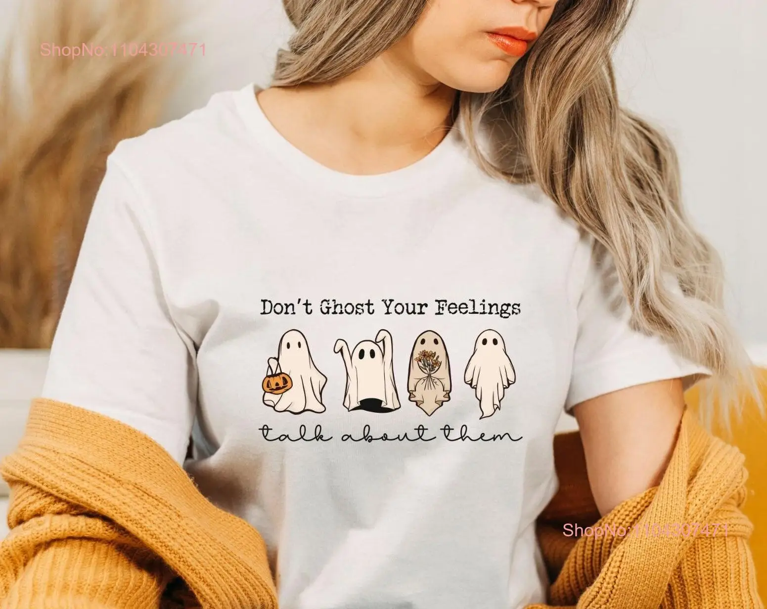 Don't Ghost Feelings T Shirt School Counselor tees psych shirts mental health psychologist Halloween for Therapist