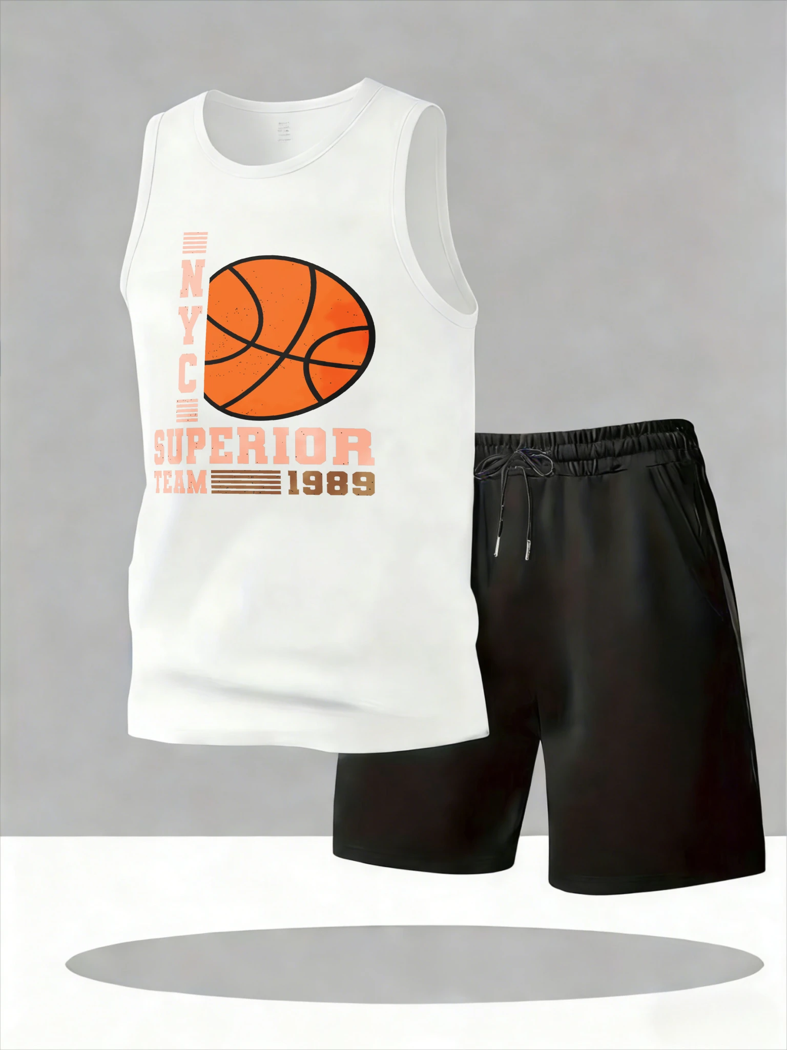 

Men's Tank Top Sets 2026 Summer Quick drying crewneck beach Breathable oversize running sports two-piece set drip clothing