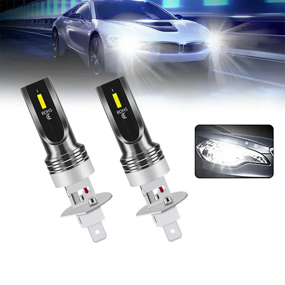 

2шт H1 светодиодные фары светодиодные автомобильные лампы ° Освещение противотуманных фар супер яркий 6000K для автомобильных фар аксессуары