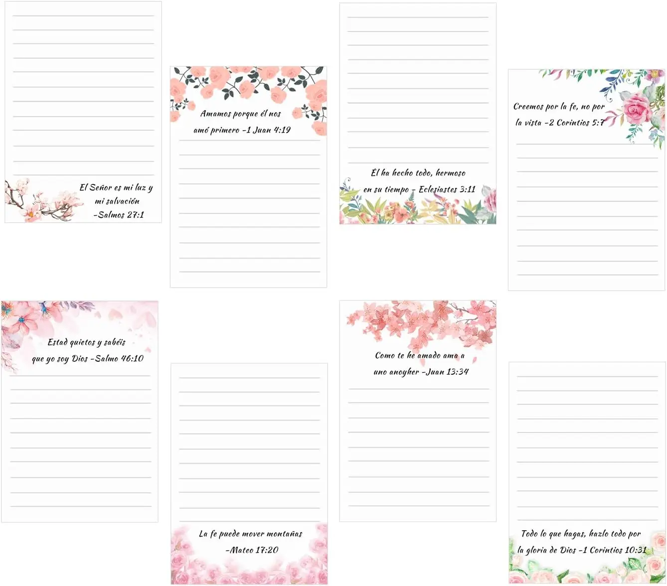 

Липкие заметки из Испанской Библии, 8 упаковок, христианские блокноты, вдохновляющие блокноты, религиозные библейские стихи, блокноты с позитивными цитатами