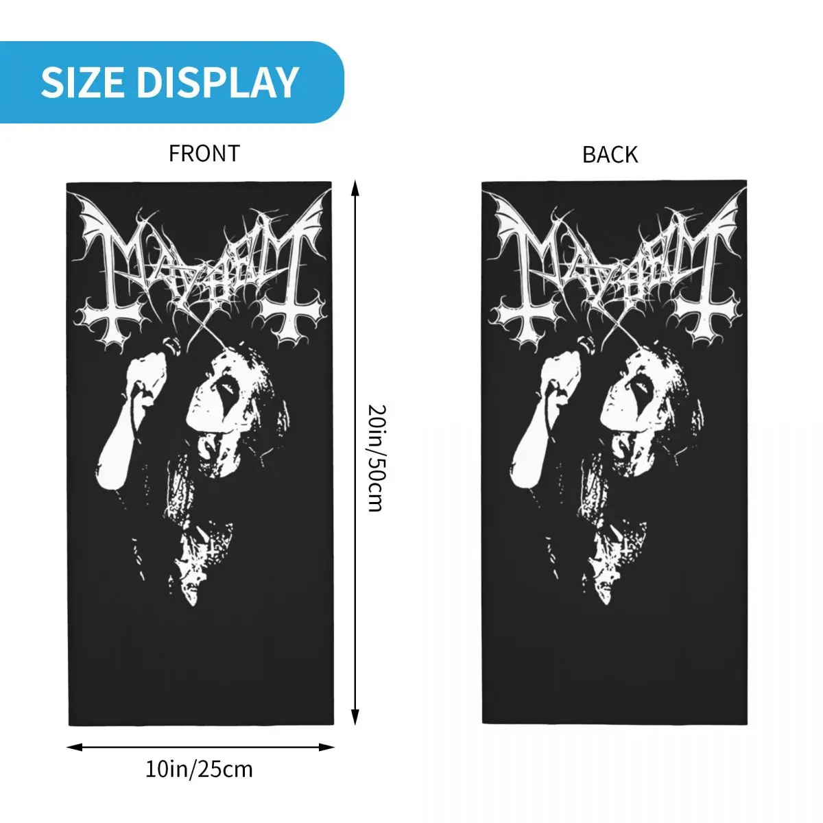 Rapper Mayhem Band Bandana Neck Gaiter Printed Death Face Scarf Multi-use Face Mask Running Unisex Adult Winter