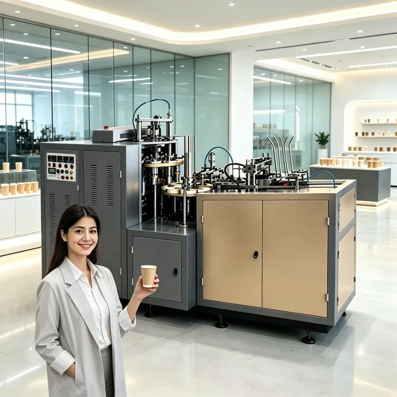 Paper Cup Forming Machine With Double Curling System 140pcs min  Smooth Rim Disposable Cup Coffee Cup Manufacturing Customized