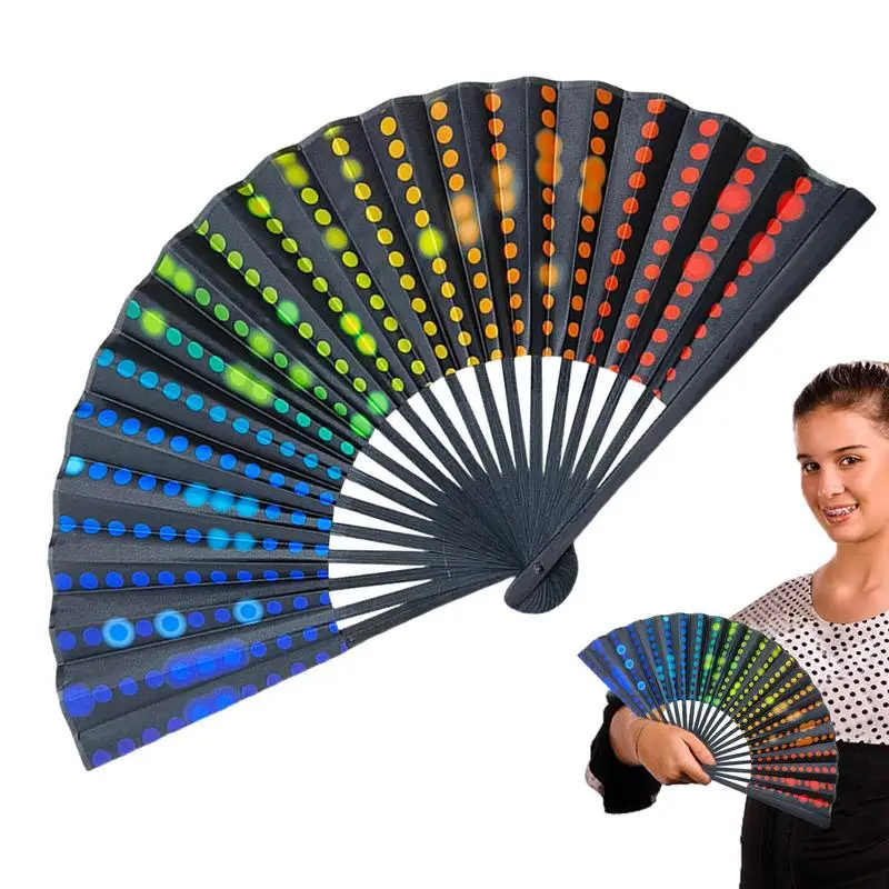 Folding Hand Fan With Portable Hand Holding Bamboo Fold Cloth Dual Layer Fans Home Creative Decoration Gifts For Parties Wedding