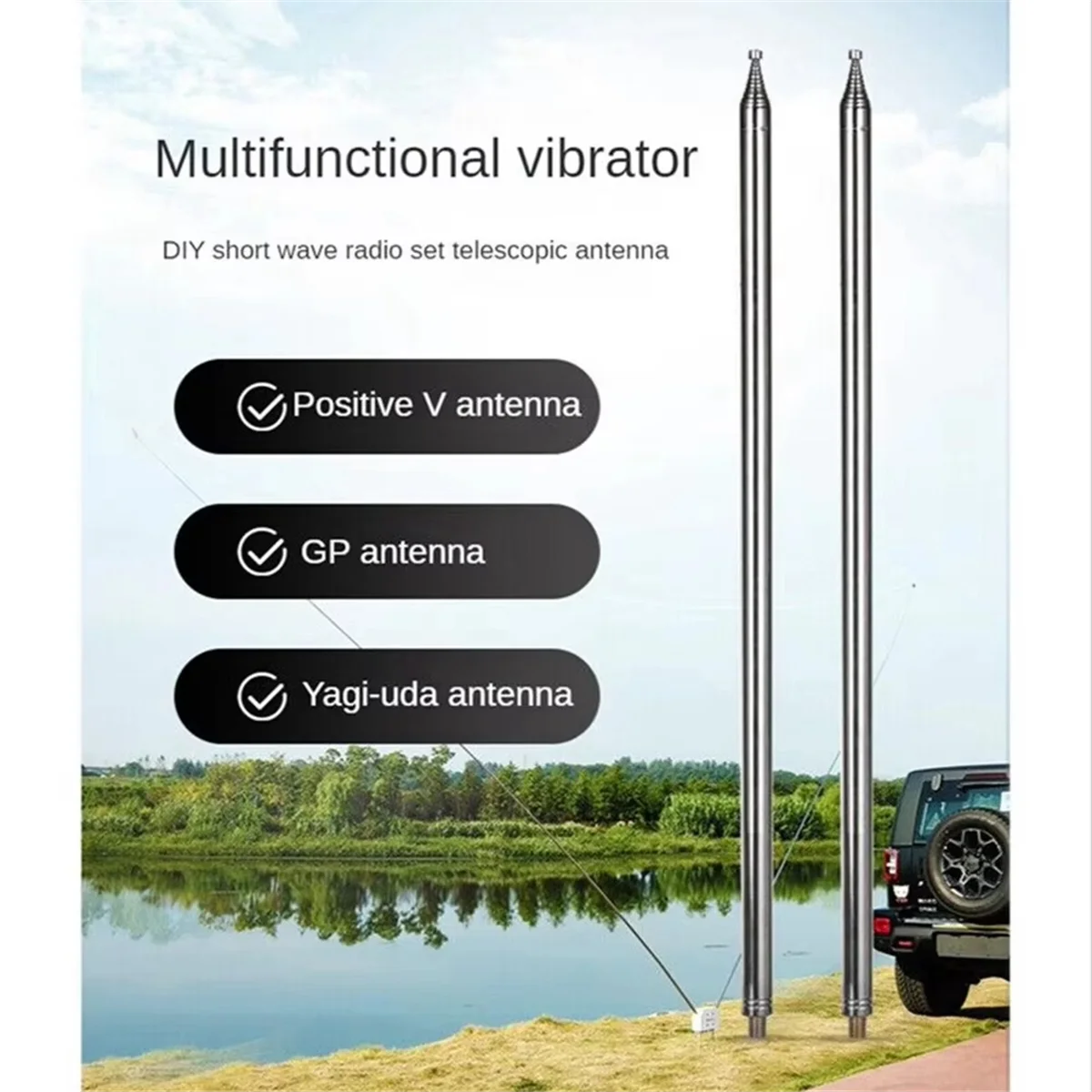 A56XQ 2 ชิ้น 5.6 เมตร M10 แส้เสาอากาศดึง Rod สําหรับวิทยุ HF บวกแส้เสาอากาศ Telescopic เสาอากาศ DIY คลื่นสั้นเสาอากาศ