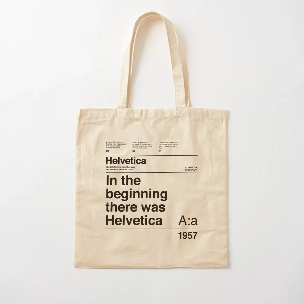

Helvetica Typography Font Design: In The Beginning There Was Helvetica Tote Bag Canvas bag Cloth bag eco pack