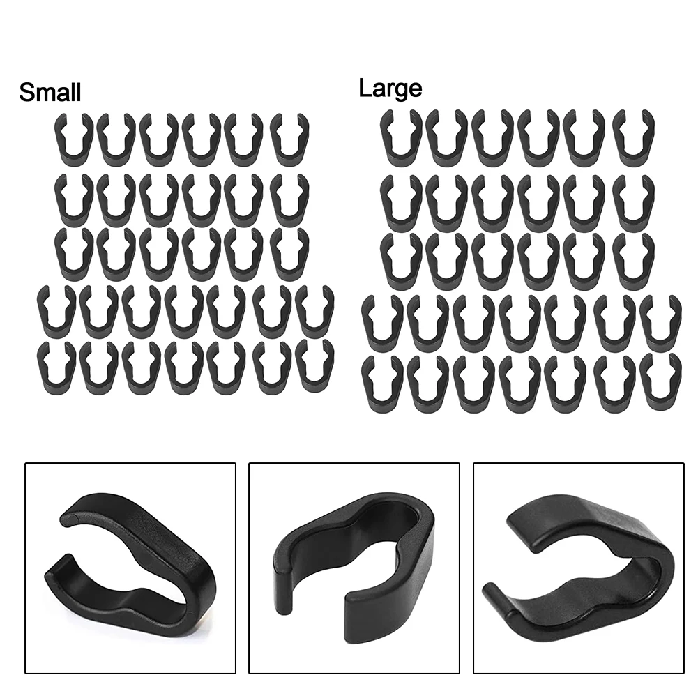 32pcs Microphone Stand Cable Clips Boom Pole Cable Clips S/L Wire Clips Plastic Mount Audio Equipment Accessories