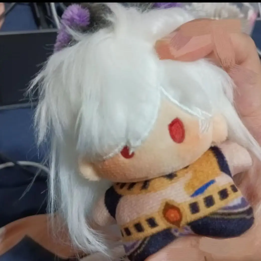 

10 см игра аниме Genshin Impact Cyno, белые волосы, уши животных, милая мягкая плюшевая кукла, наряд, красивая одежда, наряд, игрушки