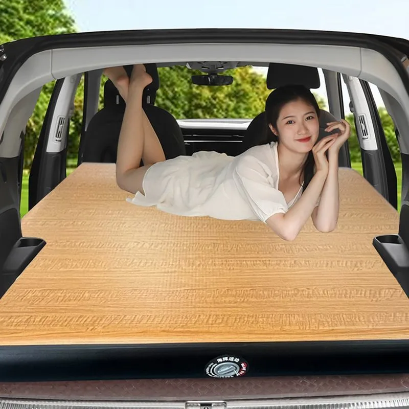 

Inflatable Mattress Front And Rear Row Split Main Driver Folding Bed Tatami Mat Wood Grain Brushed