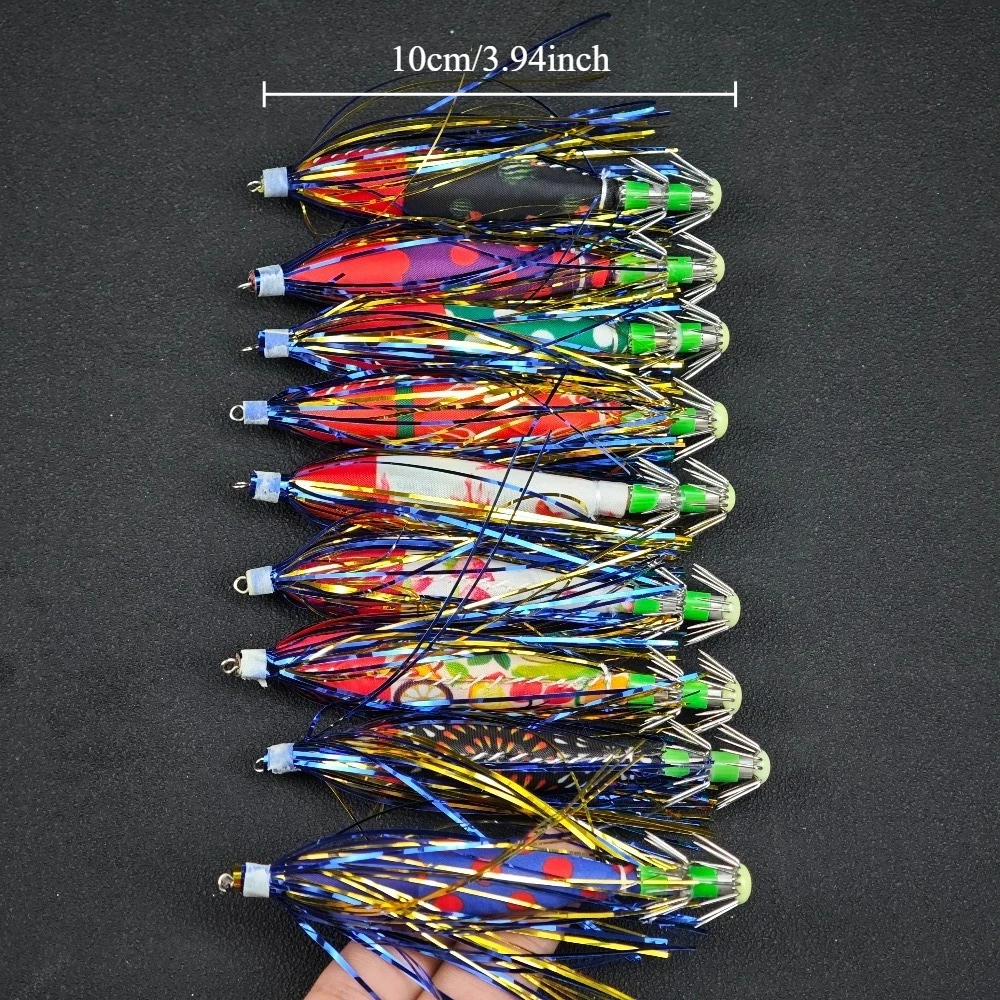 5 قطعة/المجموعة توهج خطاف صيد على شكل سمكة إغراء الروبيان الصيد إغراء مضيئة الأخطبوط لوازم الصيد الحبار الصيد اكسسوارات الحبار الرقص #3
