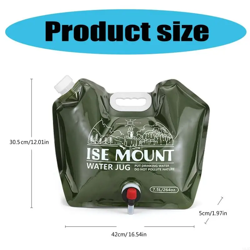 

U1JC Folding Water Bucket With Faucets Portable Outdoor Water Bag Folding Water Container for Camping Hiking Picnics