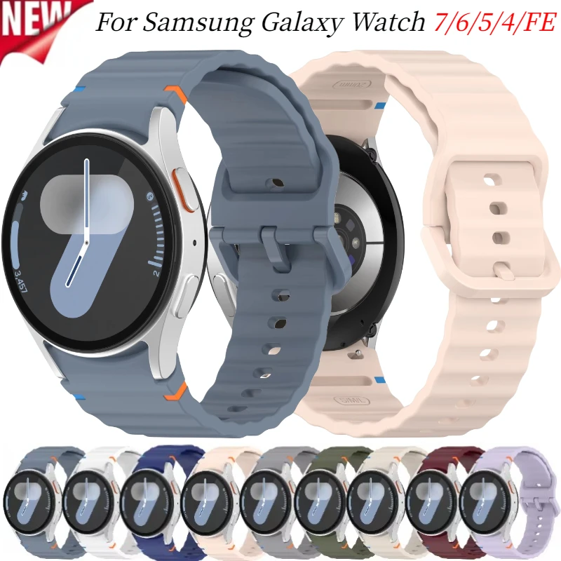 

Ремешок силиконовый для Samsung Watch 4/6 Classic 42/46 мм 43/47 мм, браслет для Galaxy Watch 7/FE/6/5/4 44 мм 40 мм 5 Pro 45 мм