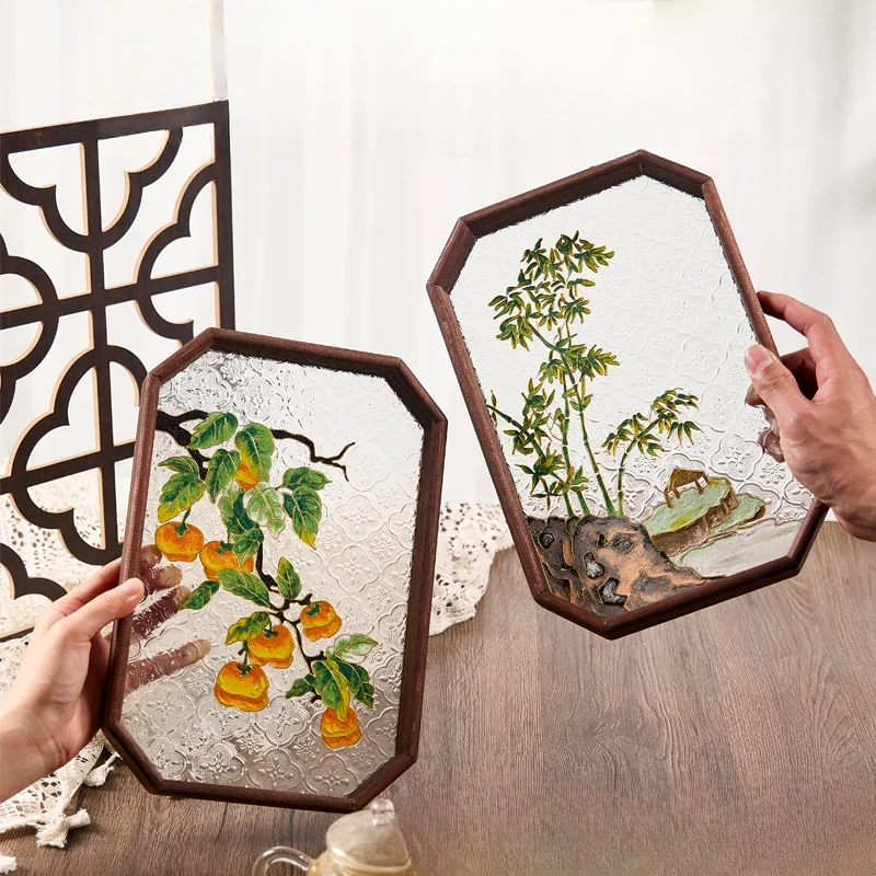 

Поднос для чая с эмалевой росписью в технике клуазоне, ручная работа, материал для творчества, нематериальное культурное наследие, подарок, украшение.