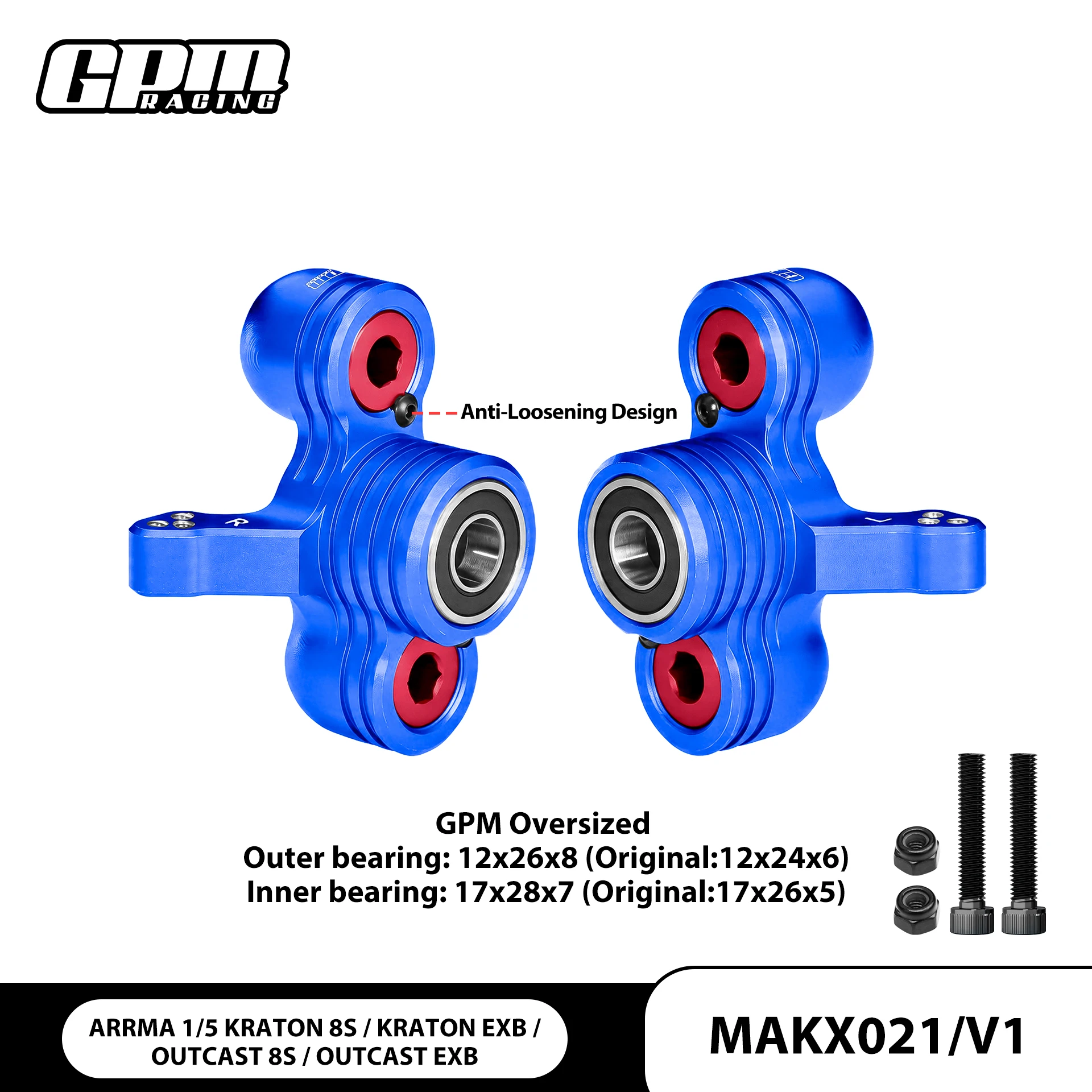 

GPM Alloy Front Knuckle Arms ARRMA 1/5 Kraton 8S EXB Outcast 8S EXB ARA5208