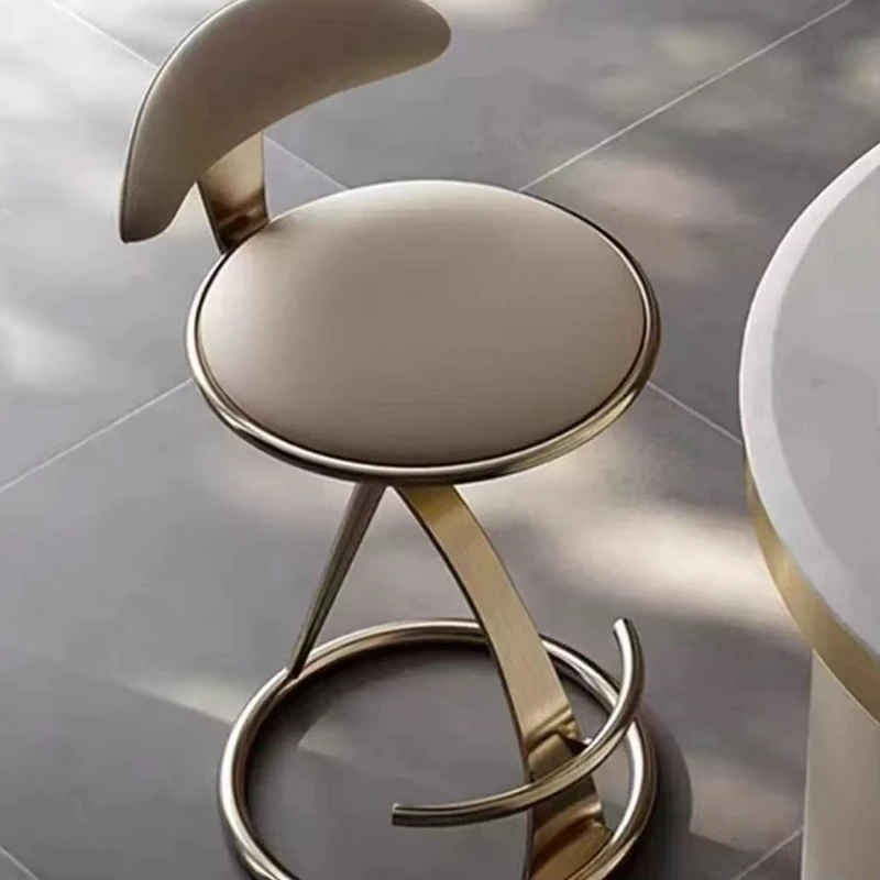 

Retro style bar stool, luxury home bar chair, high chair with leather seat, high stool for living room.