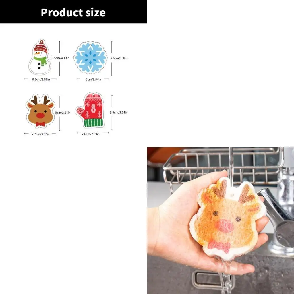 

Festive Kitchen Sponges For Efficient Cleaning Of Dishes And Countertops For Kitchen Bathroom Sink With Holiday Charm B95B