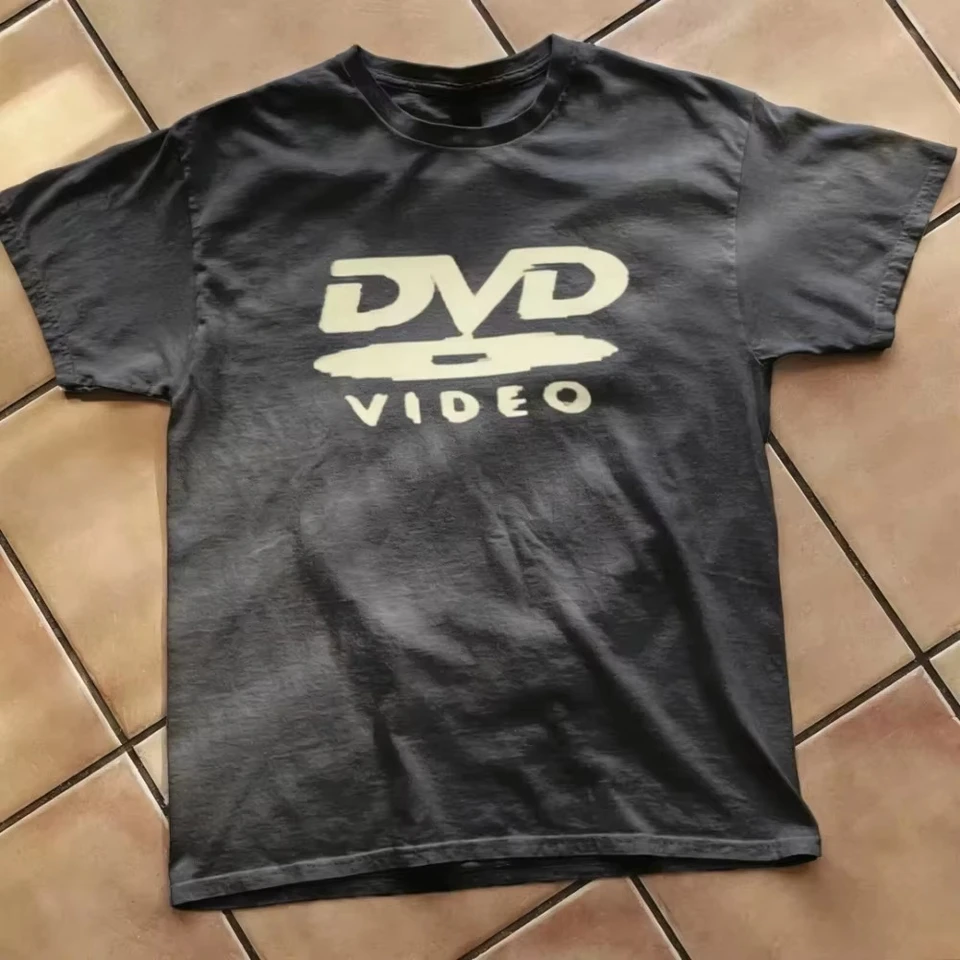 Camiseta divertida retro con logo de DVD, para hombre y mujer, casual, estilo urbano, gótica, de algodón, extragrande 4