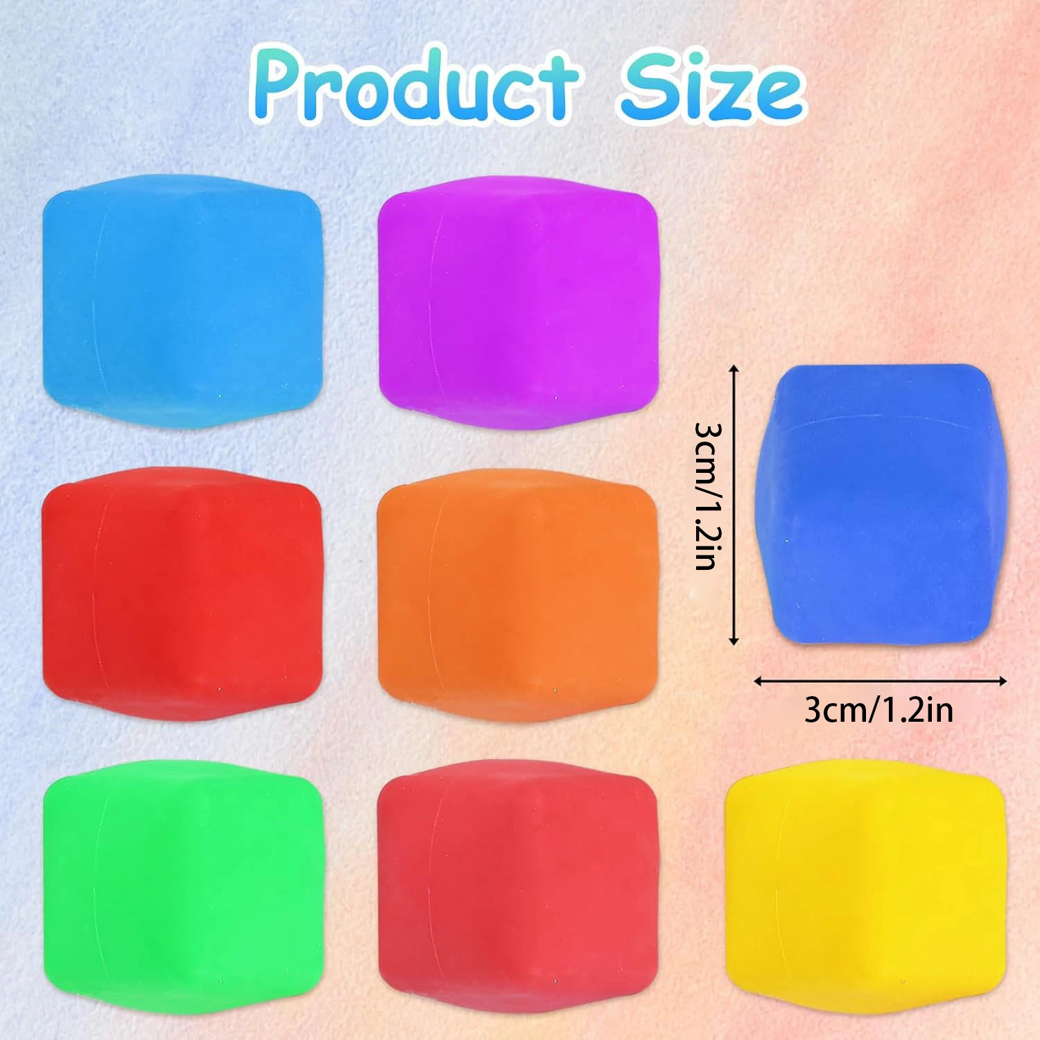 12pcs Flour cube 3cm flour ball TPR kneading toy squeezing block toy portable pressure relief tool