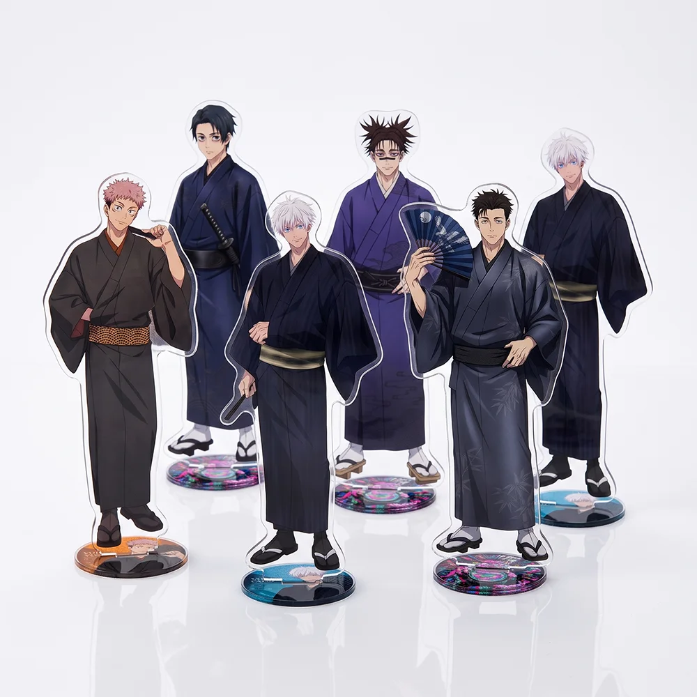 Jujutsu Kaisen 5th Anniversary Kimono Ver Satoru Gojo Yuji Itadori 15CM Double Sided Acrylic Stand Keychain Desk Decor Fan Gifts