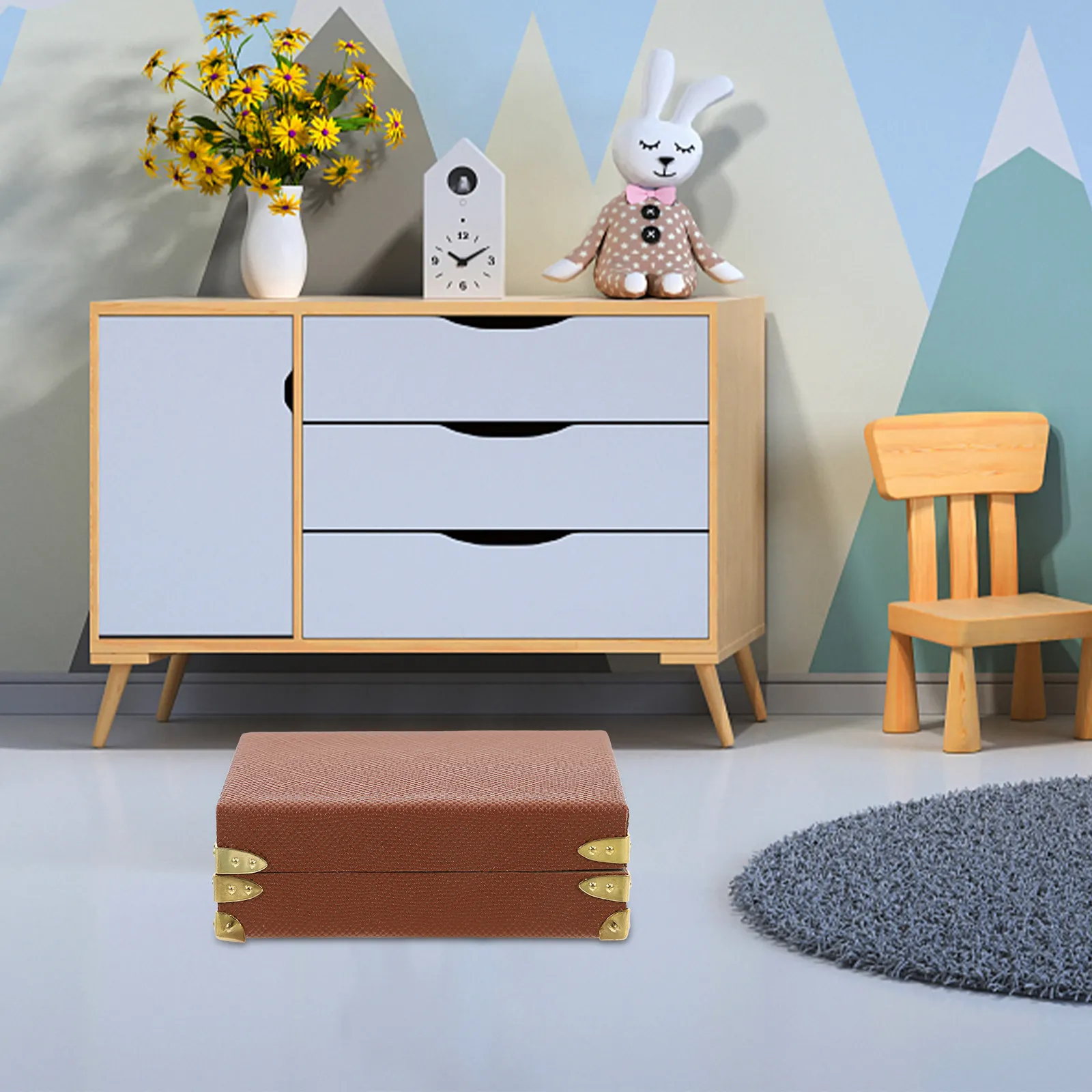 

Miniature Vintage Suitcase Retro Style Micro Landscape Decoration Dollhouse Accessories Mini Luggage Bedroom Furniture