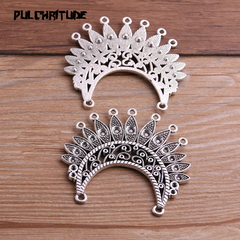 1PCS 50*54mm Two Color Necklace Charm Women Jewelry Fashion Porous Connector Pendant Necklace