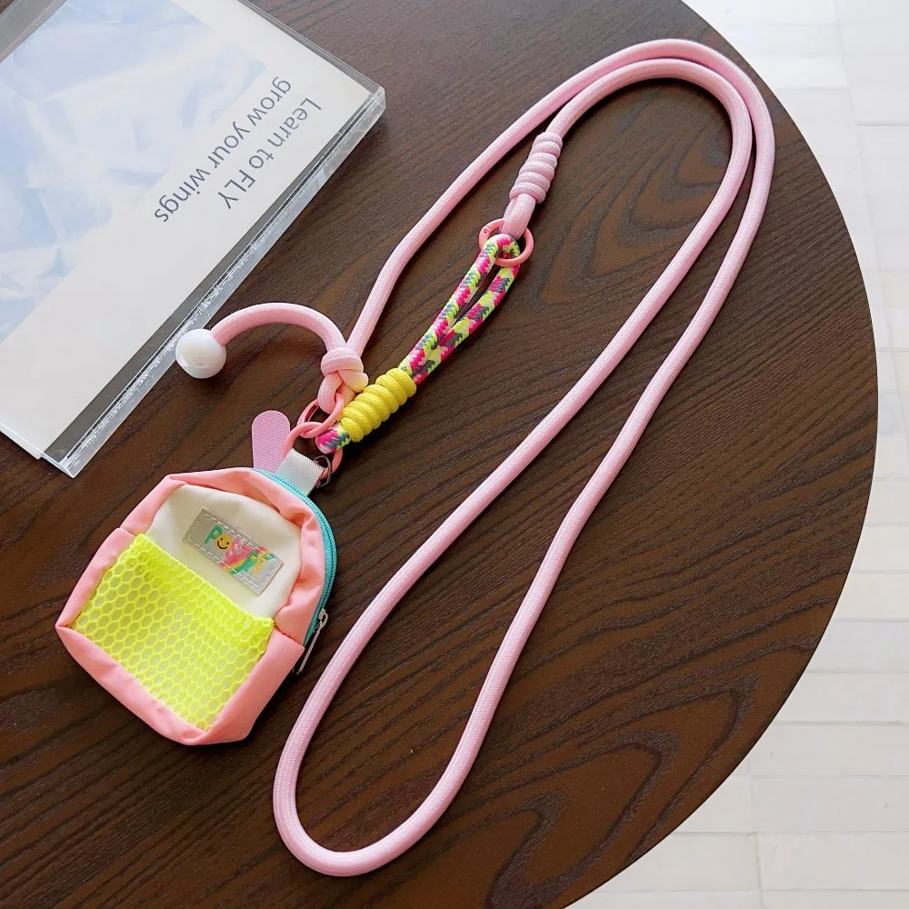 Beaded Crossbody Phone Lanyard Adjustable Color Splicing Phone Lanyard Pouch Storage Pouch Mini Coin Purse Mobile Phone Lanyard