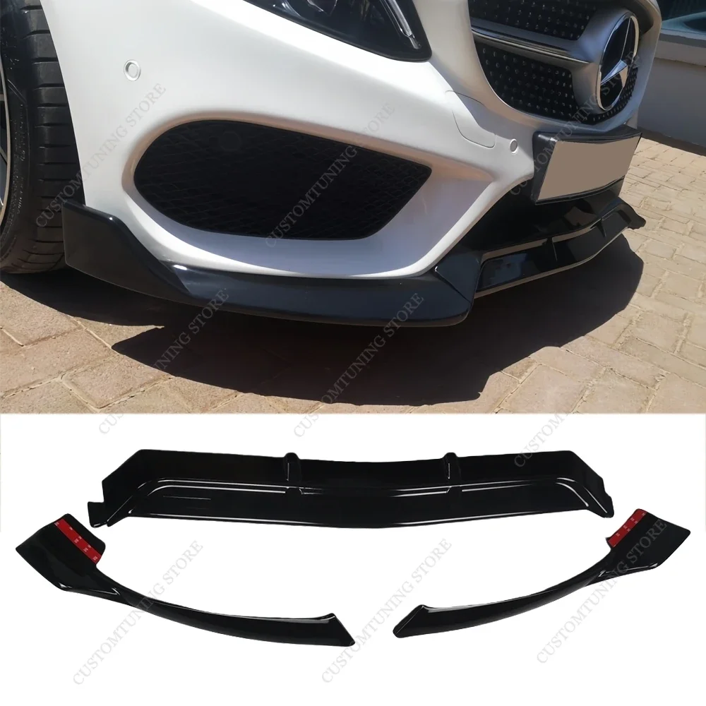 

For Mercedes W205 B Style Front Bumper Lip Spoiler Splitter Diffuser C Class C43 C450 E350 C300 C200 AMG Line 2015-2018 Bodykits