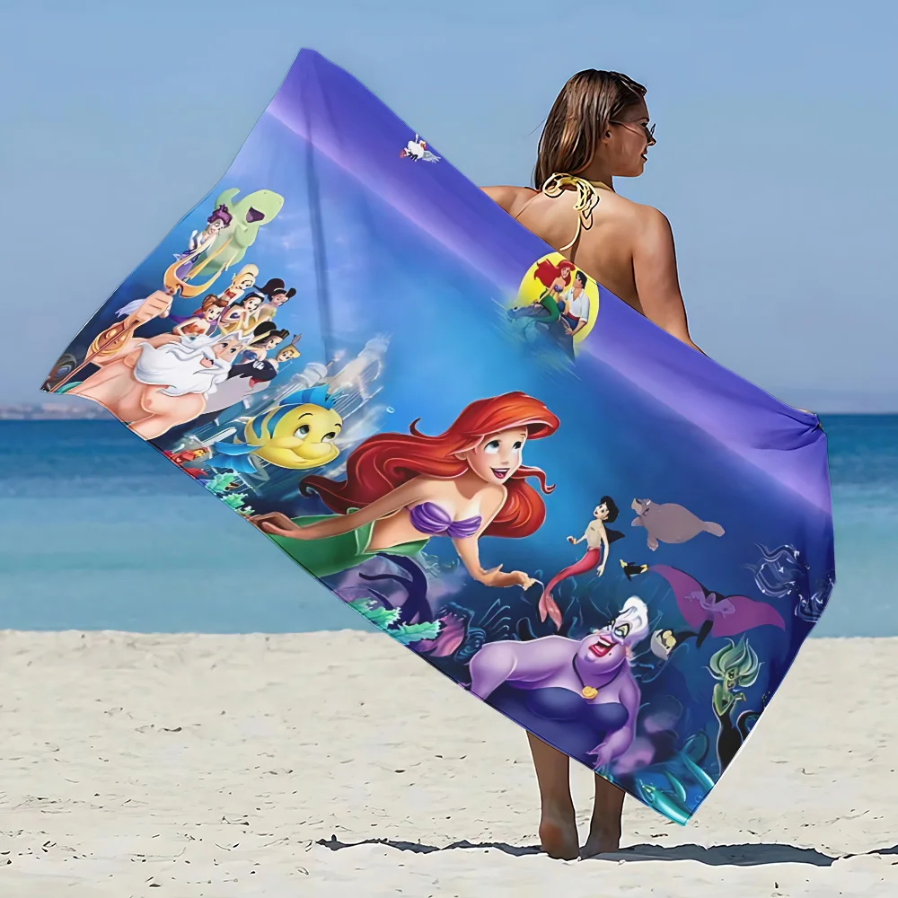 Mermaid Princess Beach Towel Microfiber Sand Free Quick Dry Soft Sandproof Pool Towels Gift for Women Travel Gym Shower Camping