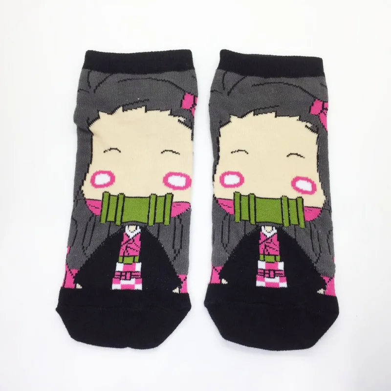 Demon Slayer Kimetsu No Yaiba Sock Short Socks Cosplay Prop Cartoons Anime Kamado Tanjirou Kamado Nezuko Cotton Halloween Socks