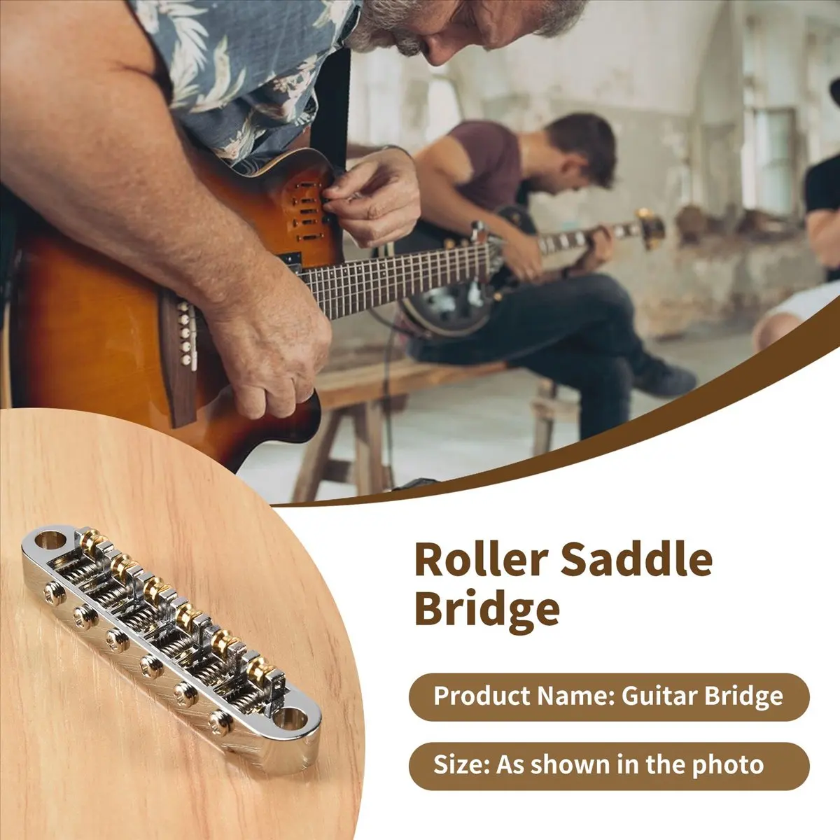 Neu eingetroffen: Modische silberfarbene Tune-O-Matic E-Gitarren-Sattelbrücke für LP-E-Gitarren, Korea