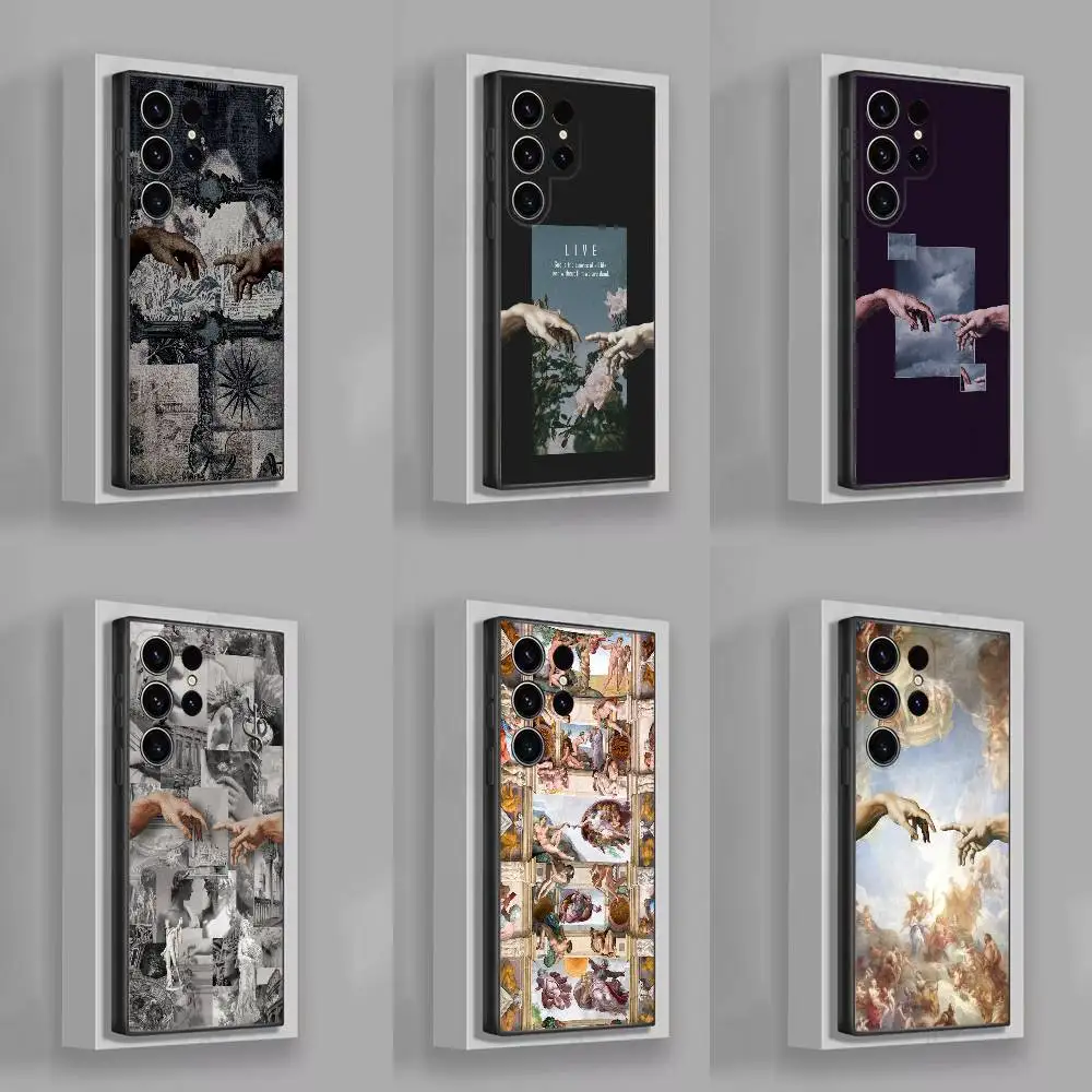 

The Creation of Adam Michelangelo Phone Case For Samsung S25,S24,S21,S22,S23,S30,Ultra,S20,Plus,Fe,Lite,5G Black Cover