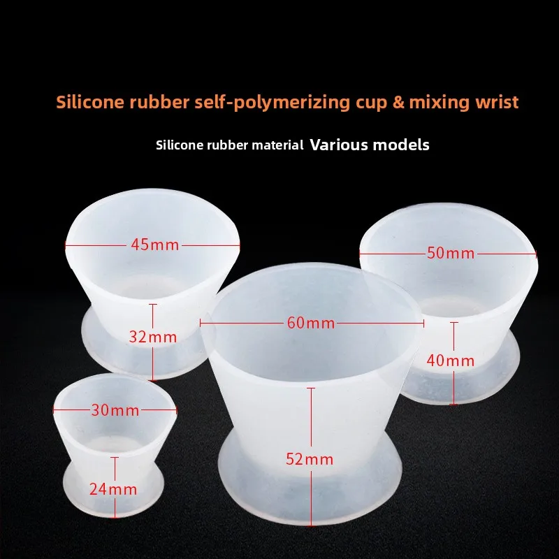 10pcs Silicone Rubber Self Setting Mixing Cup, Adhesive Powder Mixing Bowl, Laboratory Material Utensils Best Tools s