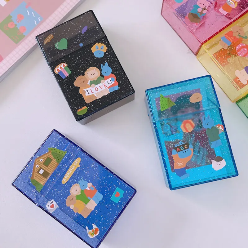 Boîte de Rangement pour Carte Flash, Style Ins Simple, 3 Pouces, Coque de Protection Transparente Étanche, Boîte de Collection Photo Étoile DIY