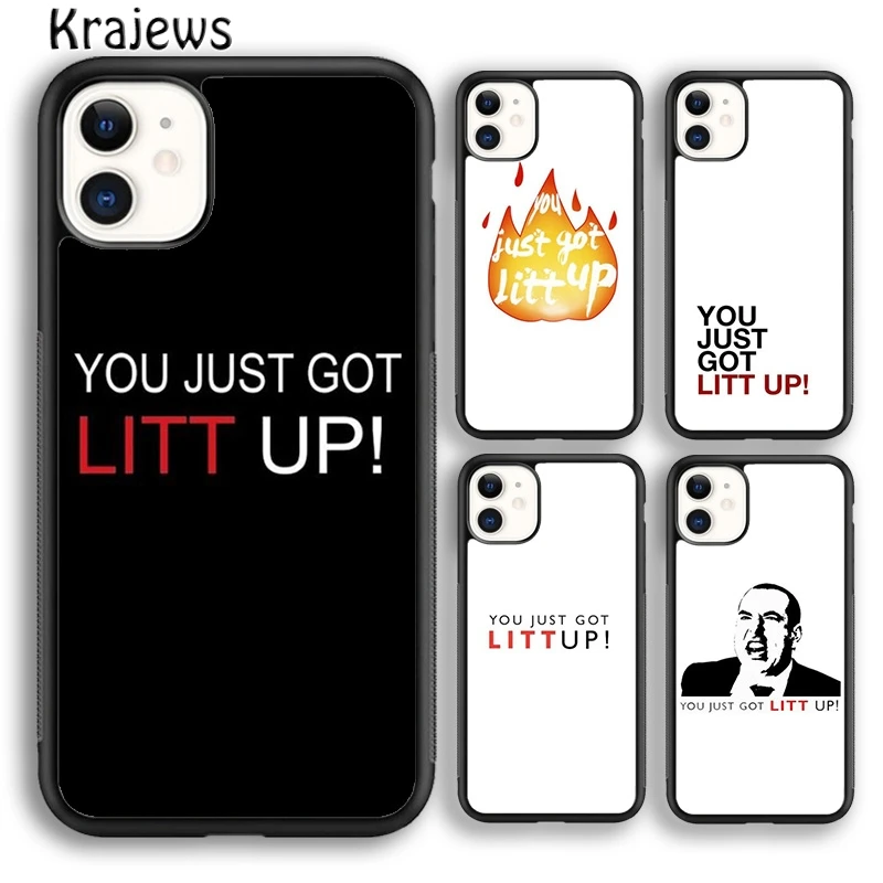 Krajews You just got LITT UP Suits Phone Case Cover For iPhone 16 15 SE2020 14 6 7 8 plus 11 12 13 pro max Plus coque Fundas