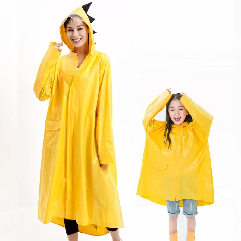 Parent-Child Children's Raincoat Boys Girls Primary School Students Cartoon Raincoat Dinosaur Poncho Kindergarten Girls Raincoat