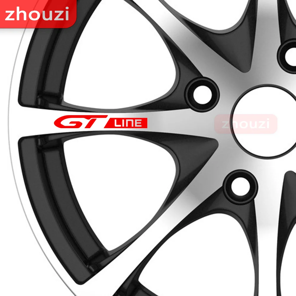 For PEUGEOT GT 407 408 508 2008 3008 4008 5008 RIFTER Auto GT LINE Car Wheels Rims Stickers Decals Emblem Car Accessories 4Pcs