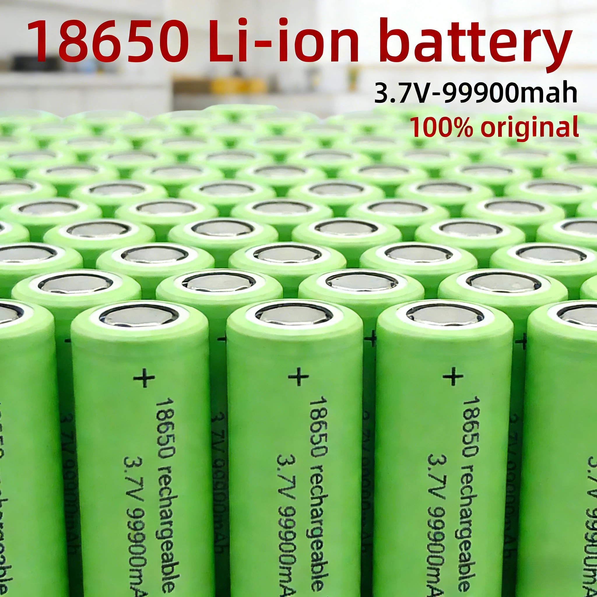 

Original 18650 Rechargeable Lithium Battery 99.900mAh 3.7V Long-Lasting Cell for Flashlight & Toy Charging Li-ion Battery