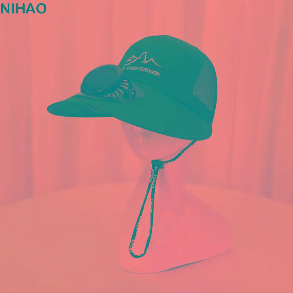 

Сетчатая шляпа от солнца с солнечным вентилятором Водонепроницаемая USB-зарядка с широкими полями Кепка с вентилятором Регулируемая солнцезащитная шляпа с солнечным охлаждением на открытом воздухе