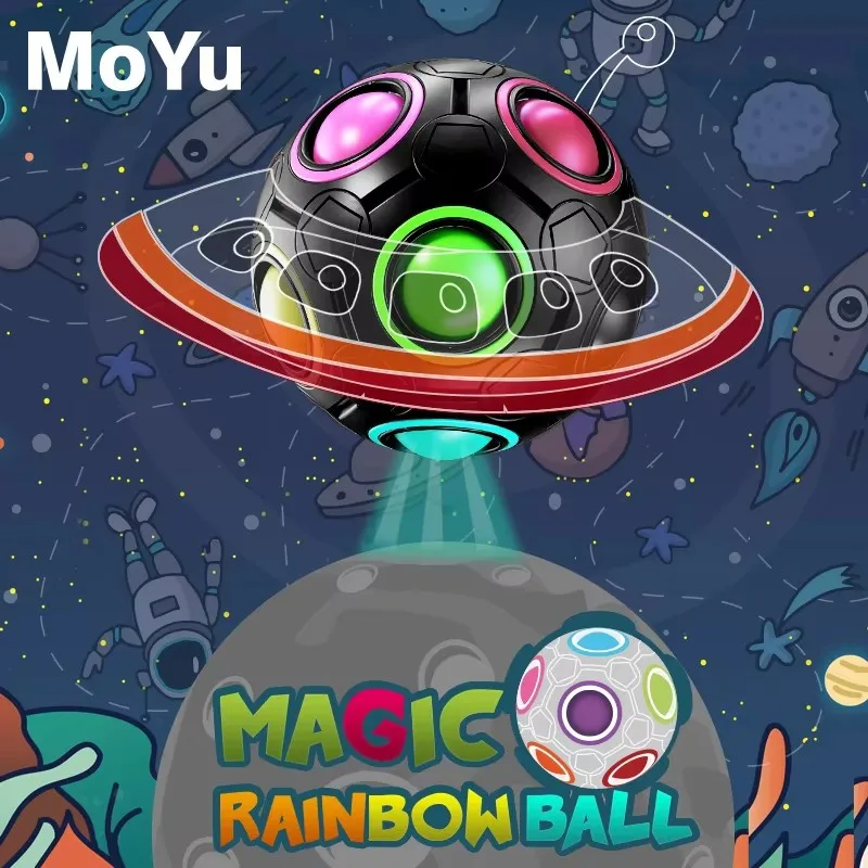 MoYu 크리 에이 티브 매직 레인보우 퍼즐 공 8/12/20 홀 번들 스트레스 공 두뇌 게임 Fidget 안티 스트레스 장난감 어린이 선물 용품