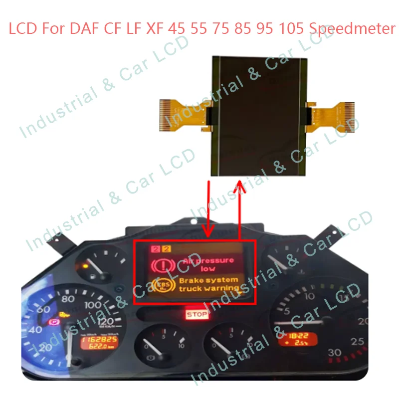 LCD For  DAF LF/CF/XF 45/55/75/85/95/105 Temsa MD7 Plus/MD9 Automotive Instrument Panel LCD Display Screen Repair