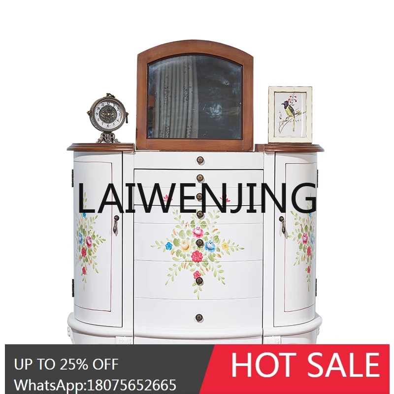 RWJ American Painted Multi-Drawer Semicircle Dressing Table Small Apartment
